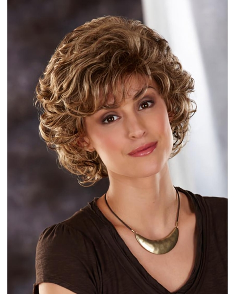 Amazing Brown Wavy Chin Length Classic Wigs