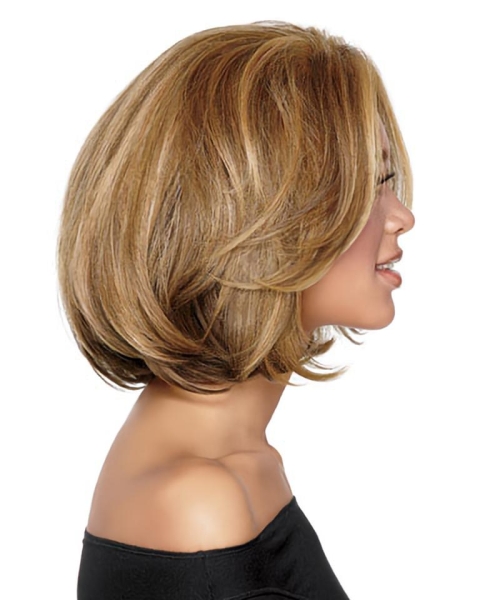 Bobs Fashionable Blonde Wavy Medium Wigs