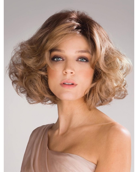 High Quality Blonde Wavy Chin Length Synthetic Wigs