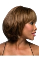 Durable Brown Wavy Chin Length African American Wigs