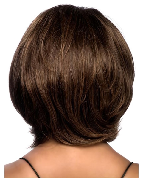 Durable Brown Wavy Chin Length African American Wigs