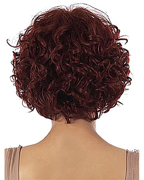 Preferential Red Wavy Chin Length African American Wigs