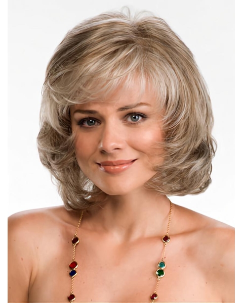 Blonde Best Wavy Synthetic Medium Wigs