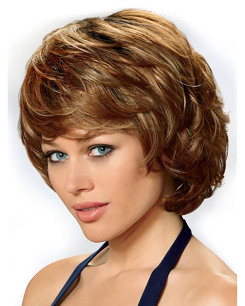 Great Auburn Wavy Chin Length Classic Wigs