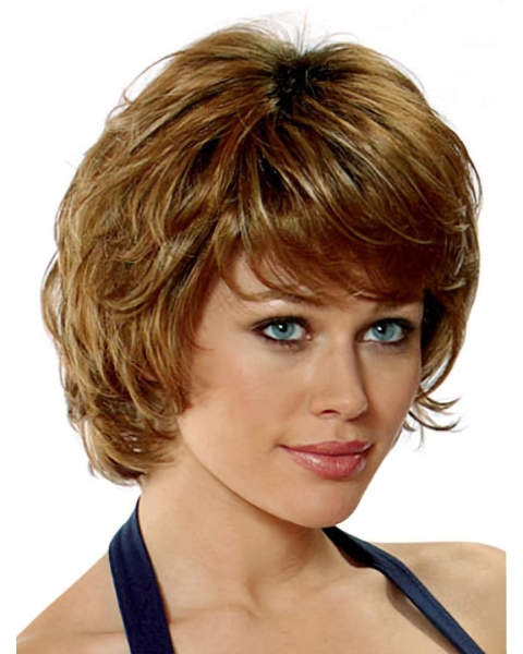 Great Auburn Wavy Chin Length Classic Wigs