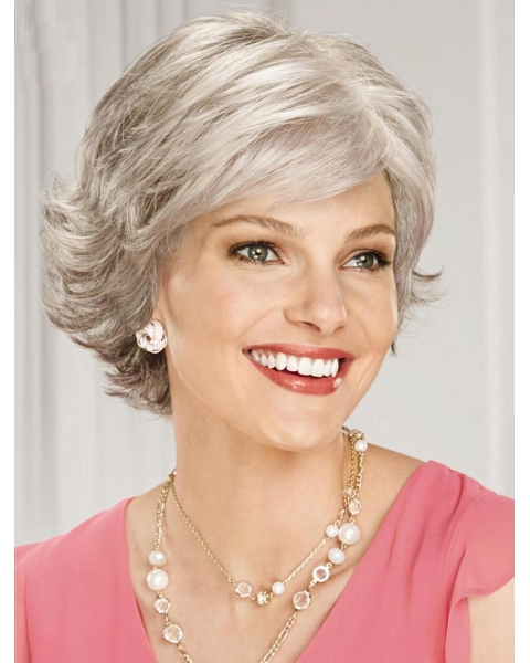 Perfect Chin Length Wavy Grey Grey Beautiful Wigs