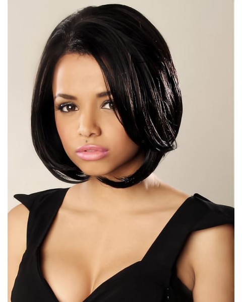 Black Wavy Synthetic Affordable Medium Wigs