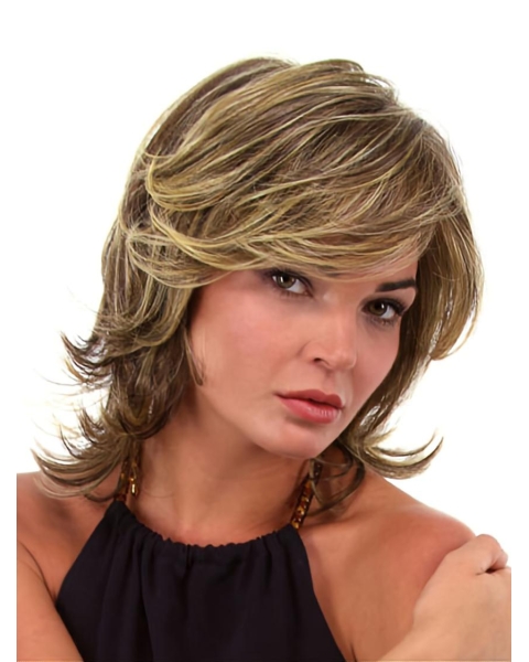 Lace Front Wavy Synthetic Pleasing Medium Wigs