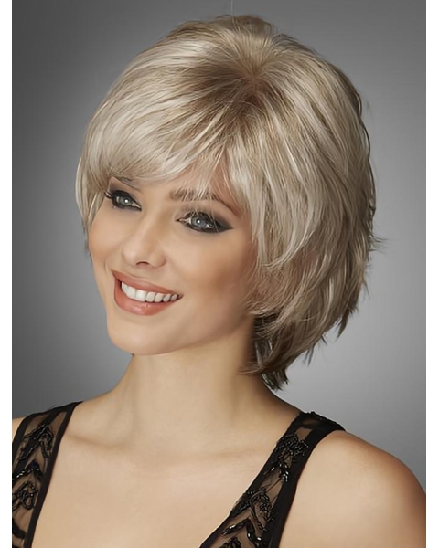 Fabulous Chin Length Wavy Blonde Bobs Popular Wigs