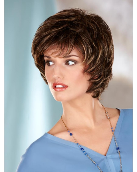 Online Brown Wavy Chin Length Classic Wigs