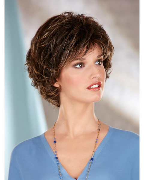 Online Brown Wavy Chin Length Classic Wigs