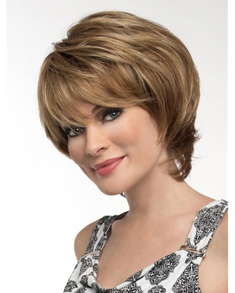 Perfect Chin Length Wavy Blonde Elegant Layered Wigs