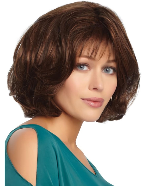 Modern Monofilament Wavy Chin Length Wigs