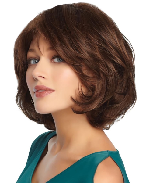 Modern Monofilament Wavy Chin Length Wigs