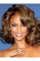 Tyra Banks Beautiful Classic Mid-length Wavy Glueless Lace Front Human Hair Wig 12 inches