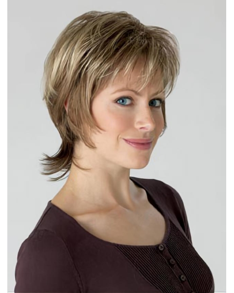 Discount Blonde Wavy Chin Length Synthetic Wigs