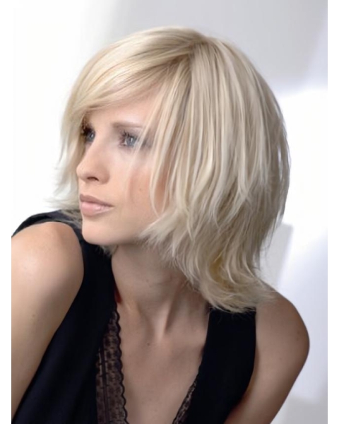 Young Fashion Great Soft Wave Platinum Blonde Bobs Full Lace Human Wigs