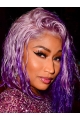 Purple 12" Wavy Bobs Chin Length Nicki Minaj Wigs