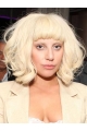 Wavy Blonde Lace Front Chin Length With Bangs Lady Gaga Wigs