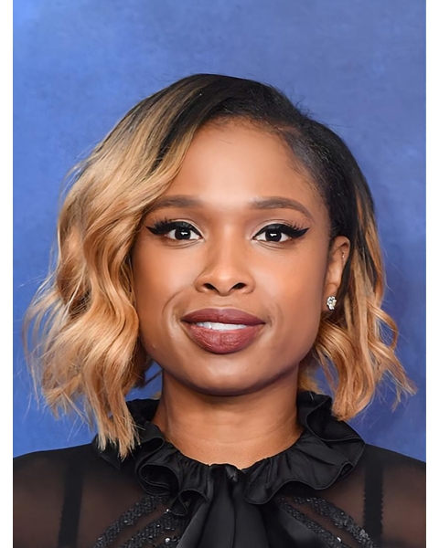 Wavy Ombre/2 Tone Lace Front Chin Length Bobs Jennifer Hudson Wigs