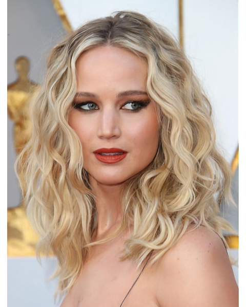 14" Lace Front Chin Length Synthetic Wavy Jennifer Lawrence Wigs