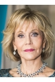 Blonde 10" Wavy Bobs Chin Length Jane Fonda Wigs