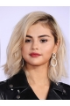 Wavy Chin Length Grey Synthetic Selena Gomez Wigs