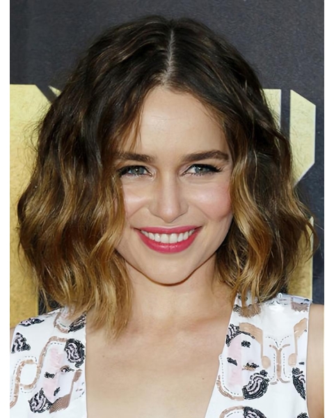 Wavy 12" Chin Length Ombre/2 Tone Synthetic Emilia Clarke Wigs