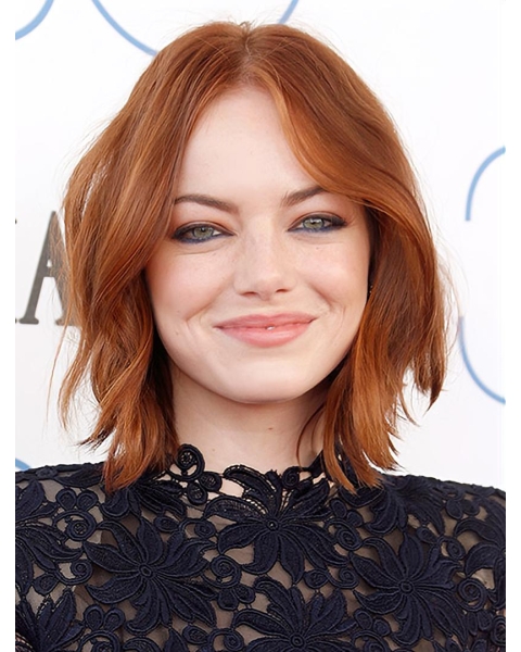 12" Lace Front Chin Length Auburn Bobs Emma Stone Wigs