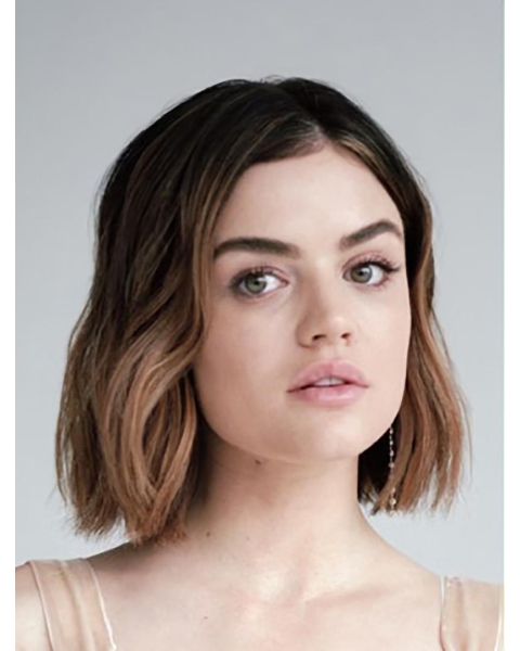 Chin Length Capless Synthetic Wavy 12" Lucy Hale Wigs