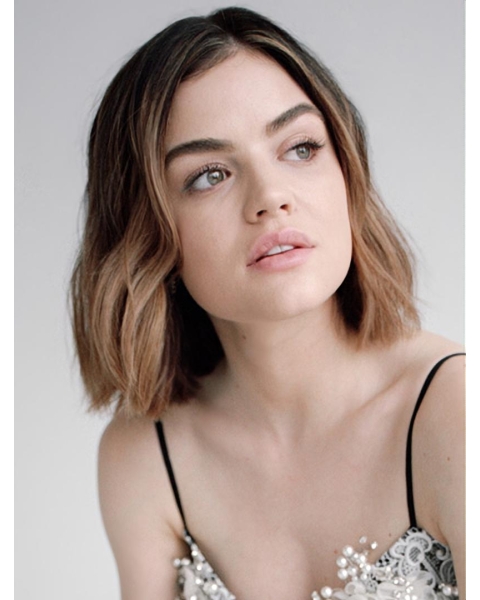 Chin Length Capless Synthetic Wavy 12" Lucy Hale Wigs