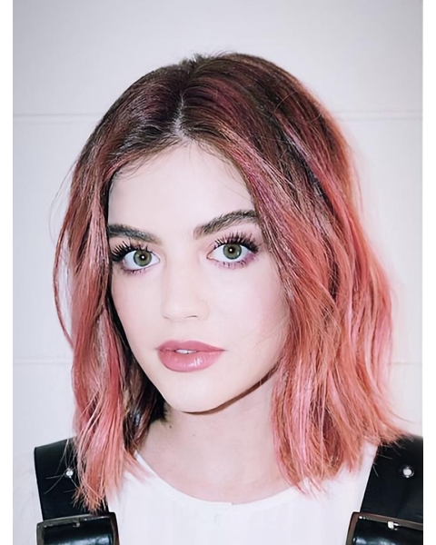 Chin Length Lace Front Synthetic Wavy 12" Lucy Hale Wigs