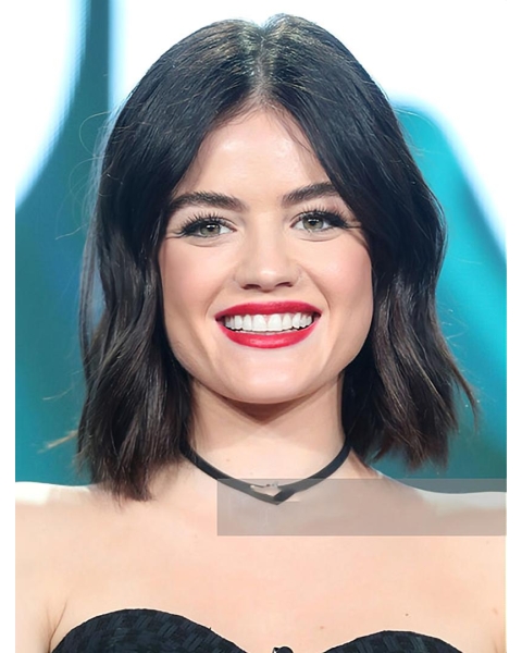 Chin Length Full Lace Remy Human Hair Wavy 12" Lucy Hale Wigs