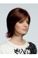 Brown Style Wavy Remy Human Hair Medium Wigs