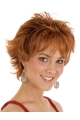 Flexibility Auburn Wavy Chin Length Monofilament Wigs