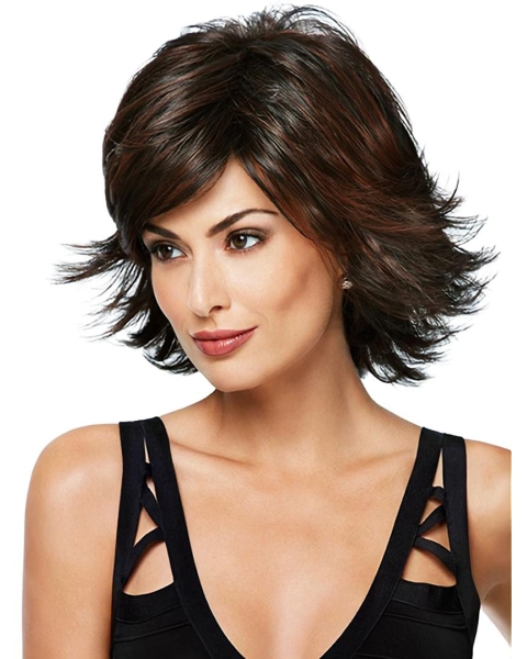 Synthetic Chin Length Layered Elegant Wigs