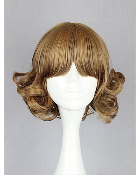 Designed Blonde Wavy Chin Length Bob Wigs