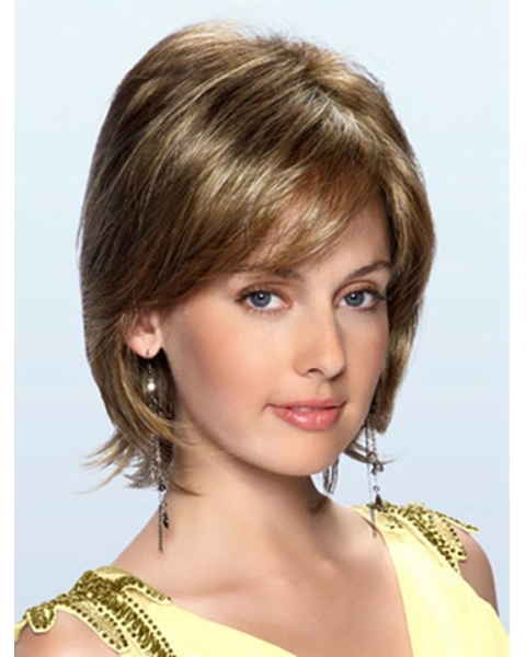 Impressive Synthetic Brown Wavy Medium Wigs