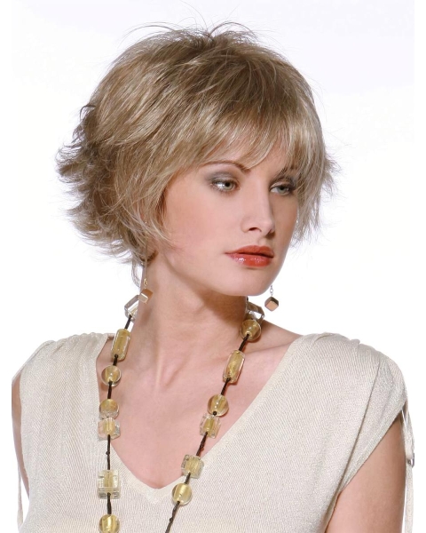 Boycuts Easeful Blonde Wavy Medium Wigs