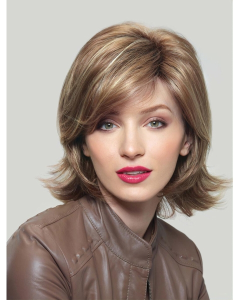 Blonde Wavy Synthetic Best Medium Wigs