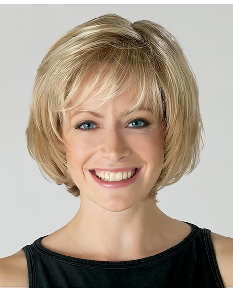 Affordable Blonde Wavy Chin Length Bob Wigs