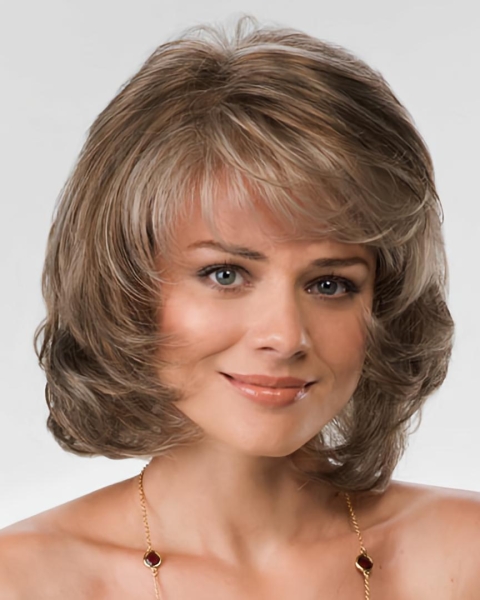 New Brown Wavy Chin Length Synthetic Wigs