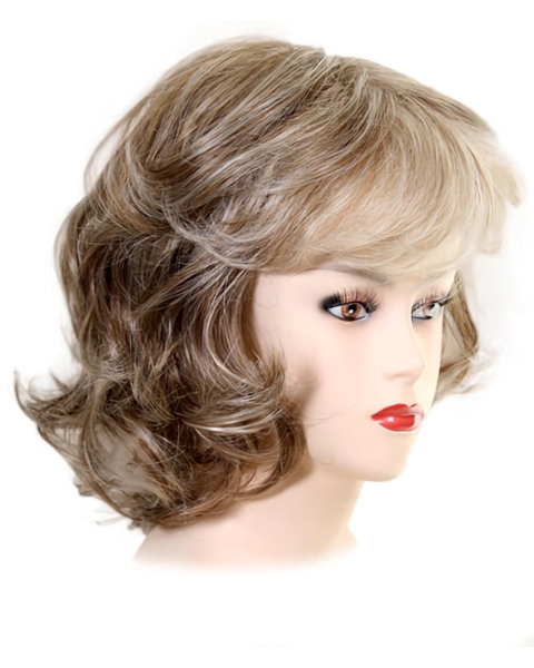 New Brown Wavy Chin Length Synthetic Wigs