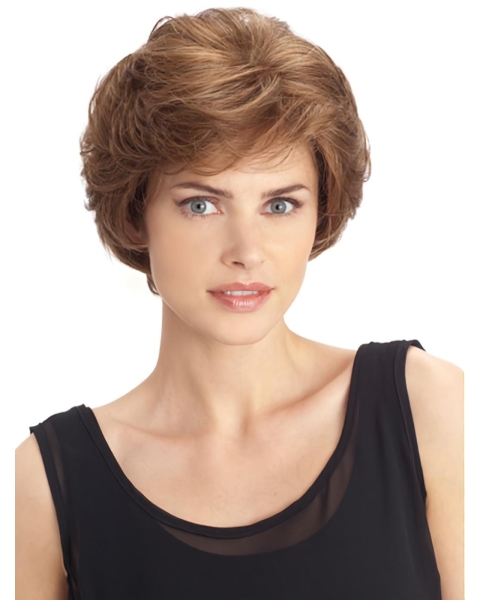 Radiant Auburn Wavy Chin Length Wigs