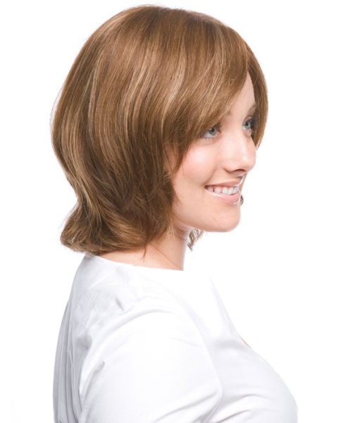 Affordable Remy Human Hair Monofilament Wavy Medium Wigs