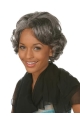 Fabulous Wavy Chin Length Synthetic Grey Wigs