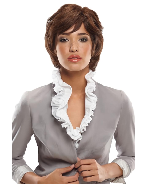 Pleasing Monofilament Wavy Chin Length African American Wigs