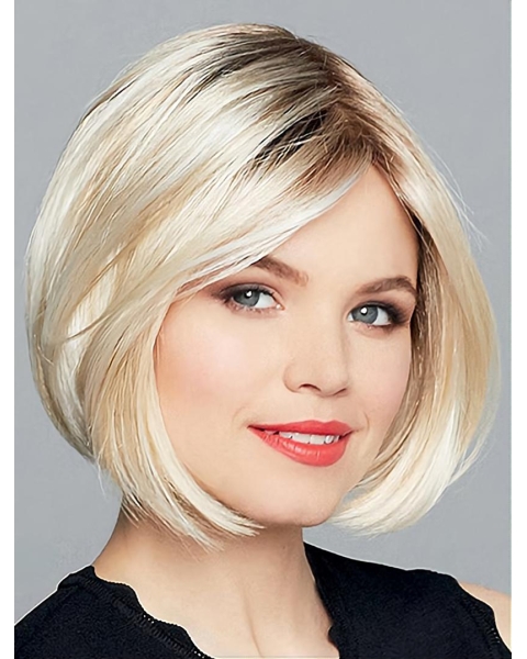 Chin Length Straight Ombre/2 tone Monofilament Bobs Ladies Synthetic Wigs