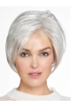 Chin Length Monofilament Grey Straight 10" Synthetic Beautiful Medium Wigs