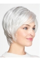 Chin Length Monofilament Grey Straight 10" Synthetic Beautiful Medium Wigs